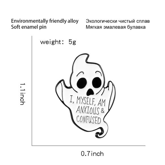 Anxious Ghost Pin - Picture 2 of 3